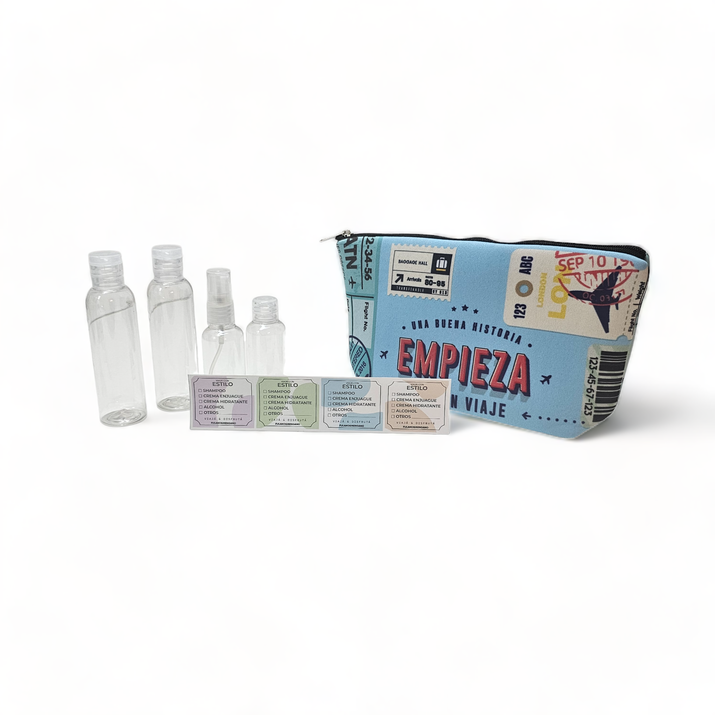 NECESER SIMIL NEOPREN + STICKERS + ATOMIZADOR + FRASCO CH + 2 FRASCOS GRANDES - HISTORIA